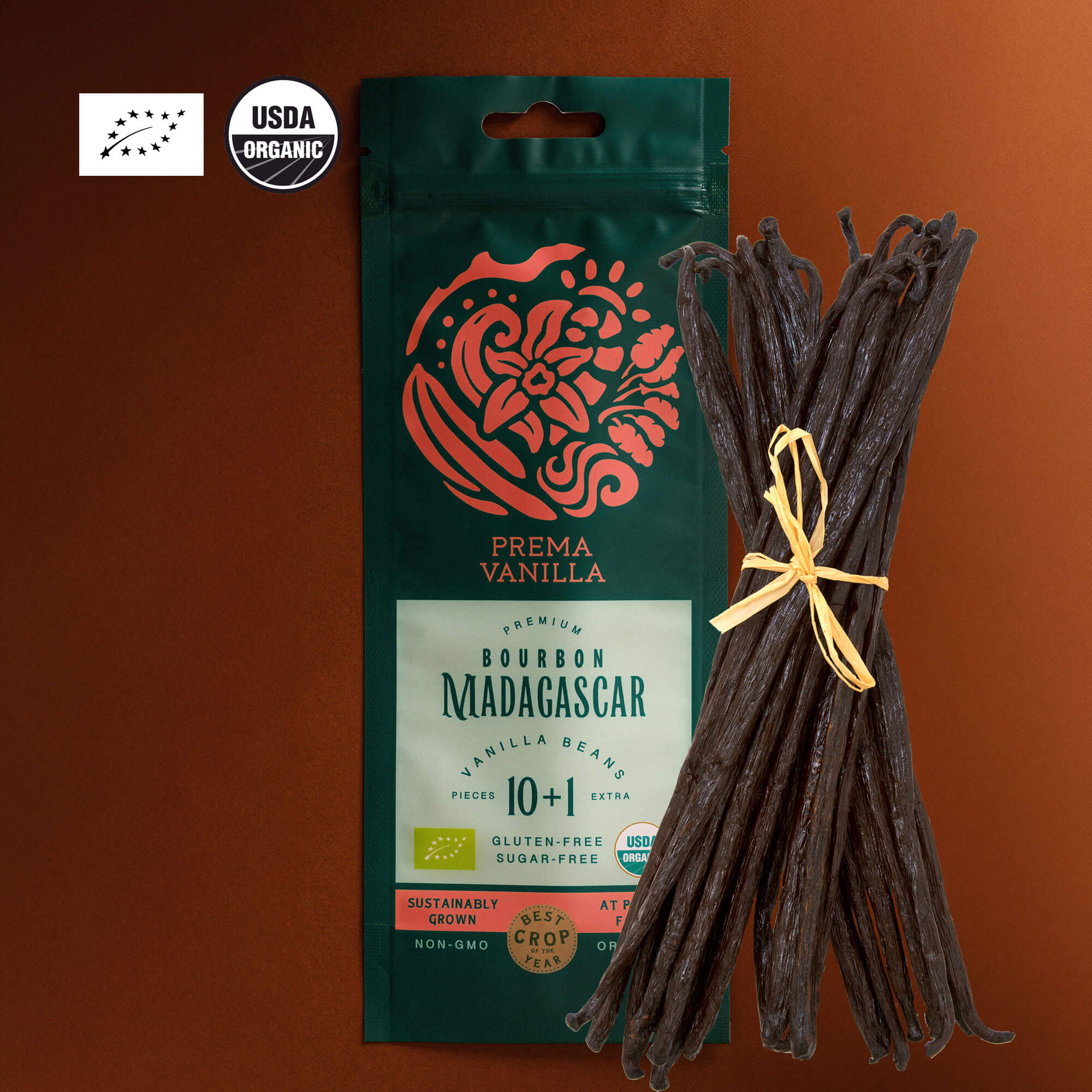 Ekologiškos Madagaskaro Burbono vanilės pupelės (14-18 cm)