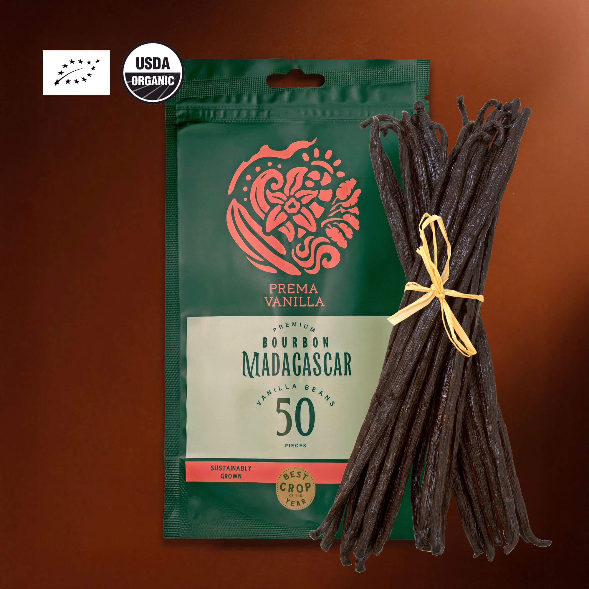 Ekologiškos Madagaskaro Burbono vanilės pupelės (14-18 cm)